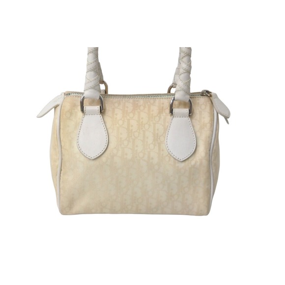 Dior Ivory Christian Logo Handbag Leather  Trotter - Picture 1 of 10